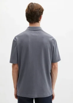 Kurzarm-Jerseyshirt regular aus Baumwoll-Leinen-Mix