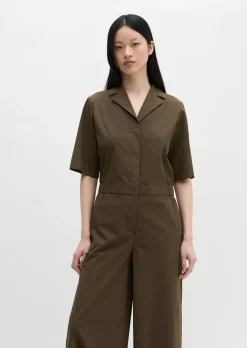Kurzarm-Overall regular aus Popeline-Stretch