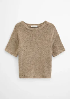 Kurzarm-Pullover loose aus Organic Cotton-Mix