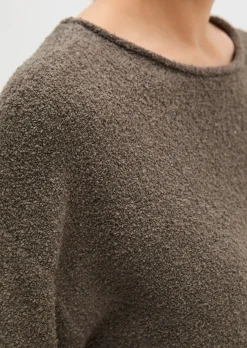 Kurzarm-Pullover oversize aus Bouclé-Garn