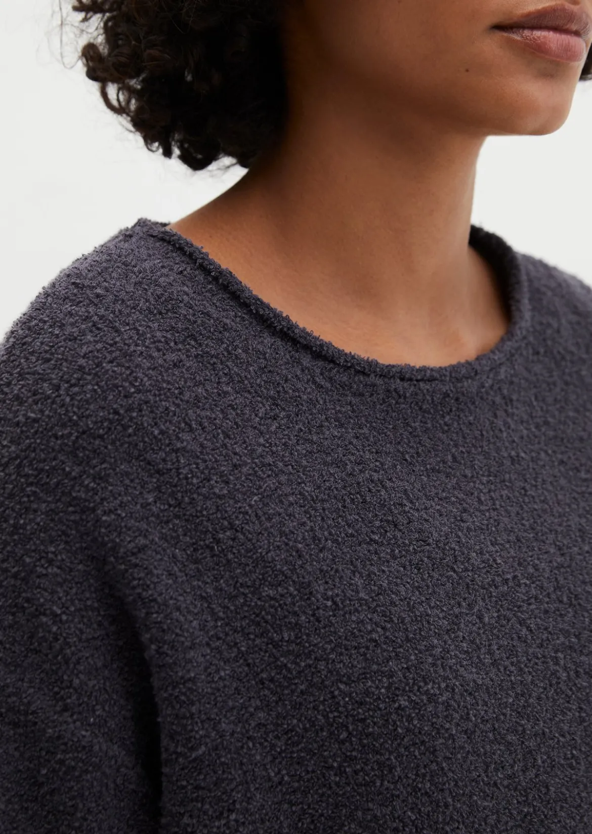 Kurzarm-Pullover oversize aus Bouclé-Garn