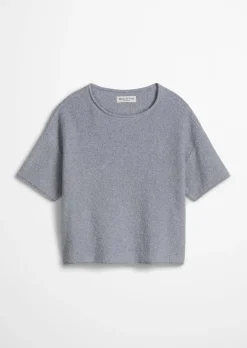 Kurzarm-Pullover oversize aus Bouclé-Garn