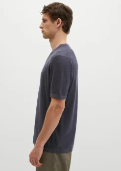 Kurzarm-Pullover regular aus Bio-Baumwolle und Leinen