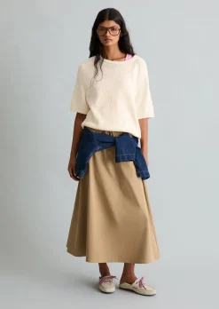 Kurzarm-Pullover regular aus Cotton Slub Garn