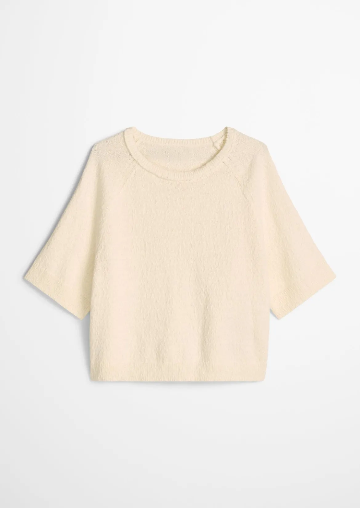 Kurzarm-Pullover regular aus Cotton Slub Garn