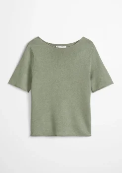 Kurzarm-Pullover regular aus Organic-Cotton-Leinen-Mix