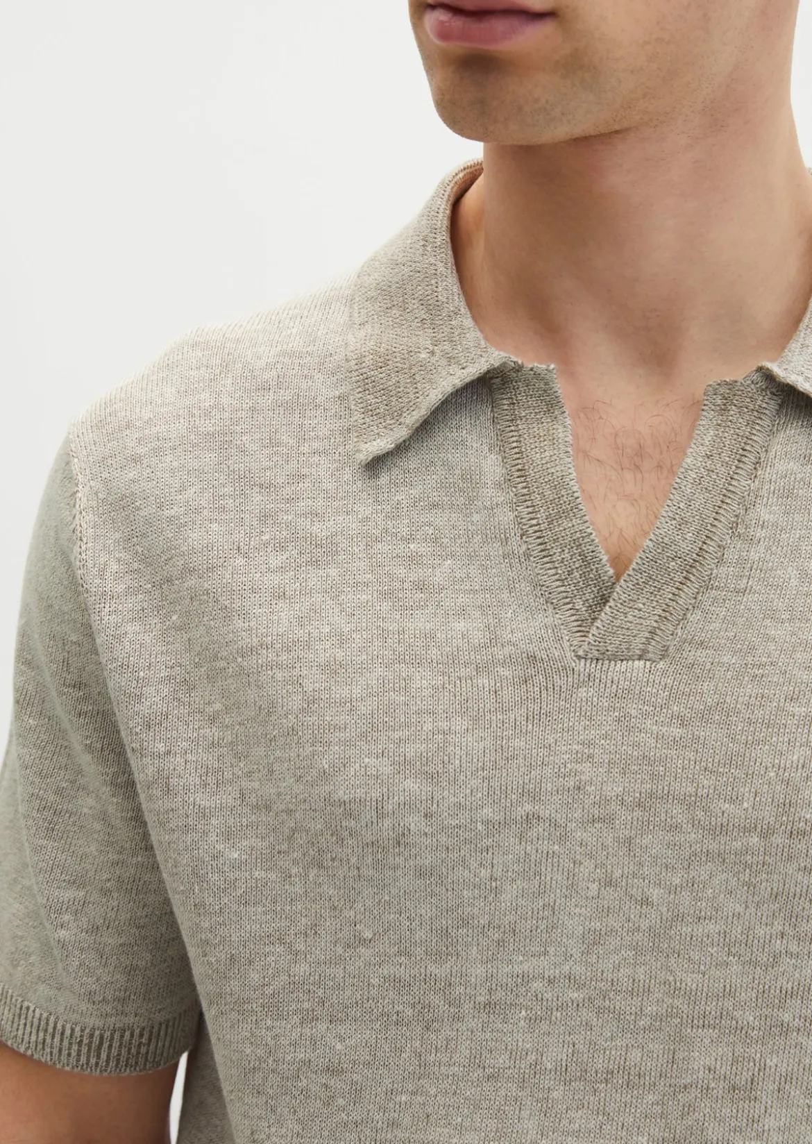 Kurzarm-Pullover regular aus Bio-Baumwolle und Leinen