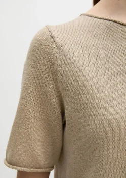 Kurzarm-Pullover regular aus Organic Cotton-Leinen-Mix