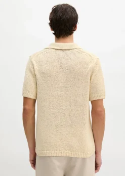 Kurzarm-Pullover regular aus lockerem Bändchengarn