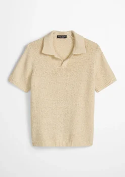Kurzarm-Pullover regular aus lockerem Bändchengarn