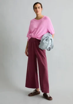 Kurzarm-Pullover regular aus Cotton Slub Garn