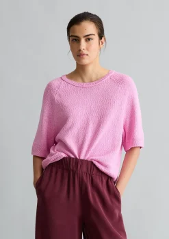 Kurzarm-Pullover regular aus Cotton Slub Garn