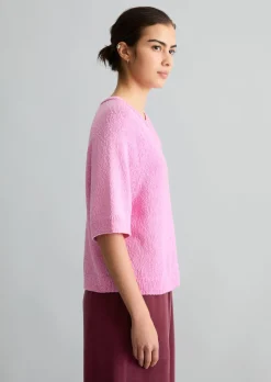 Kurzarm-Pullover regular aus Cotton Slub Garn