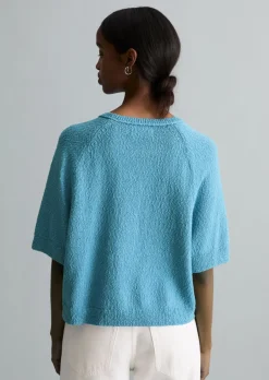 Kurzarm-Pullover regular aus Cotton Slub Garn