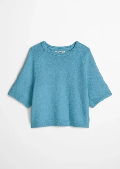 Kurzarm-Pullover regular aus Cotton Slub Garn