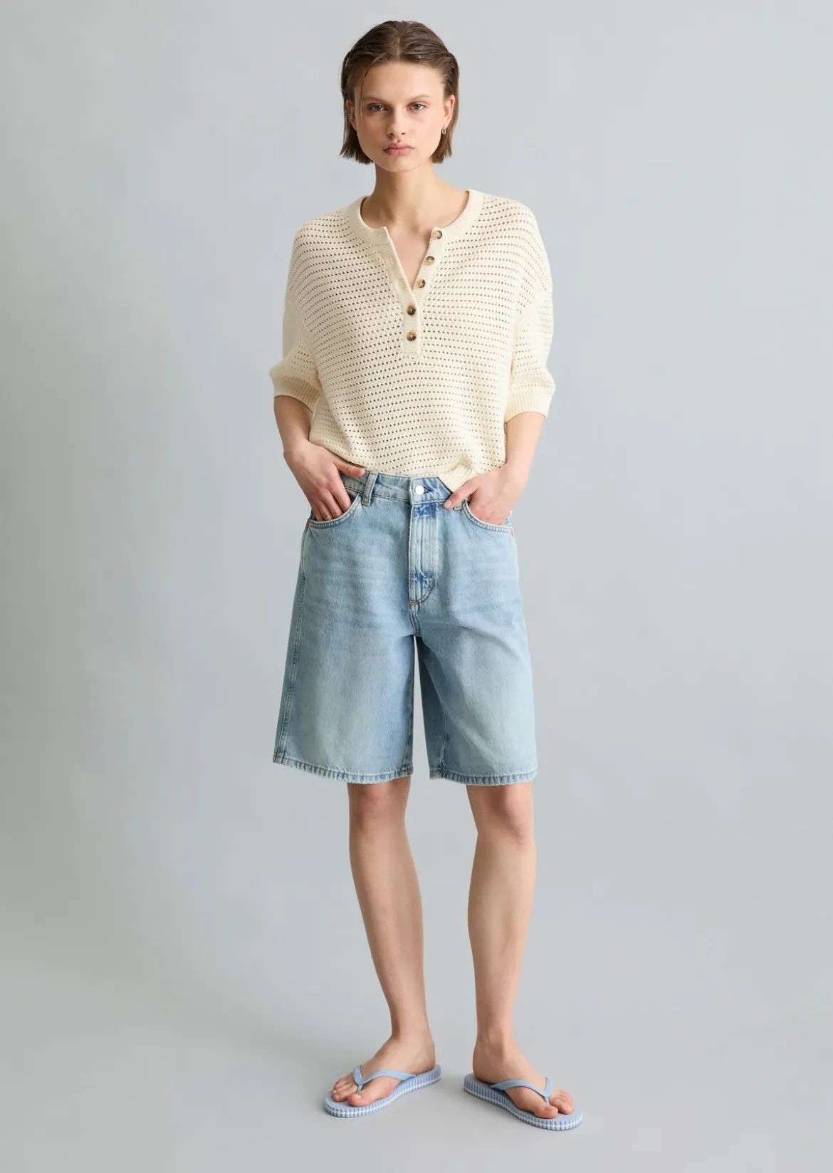 Kurzarm-Pullover relaxed aus Organic Cotton