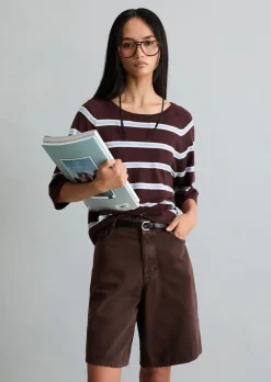 Kurzarm-Pullover relaxed aus weichem Organic-Cotton-Modal-Mix