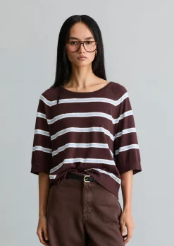Kurzarm-Pullover relaxed aus weichem Organic-Cotton-Modal-Mix