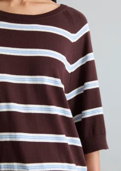 Kurzarm-Pullover relaxed aus weichem Organic-Cotton-Modal-Mix