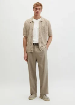 Kurzarm-Strickjacke regular aus lockerem Bändchengarn