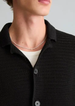 Kurzarm-Strickjacke relaxed mit Lochstruktur