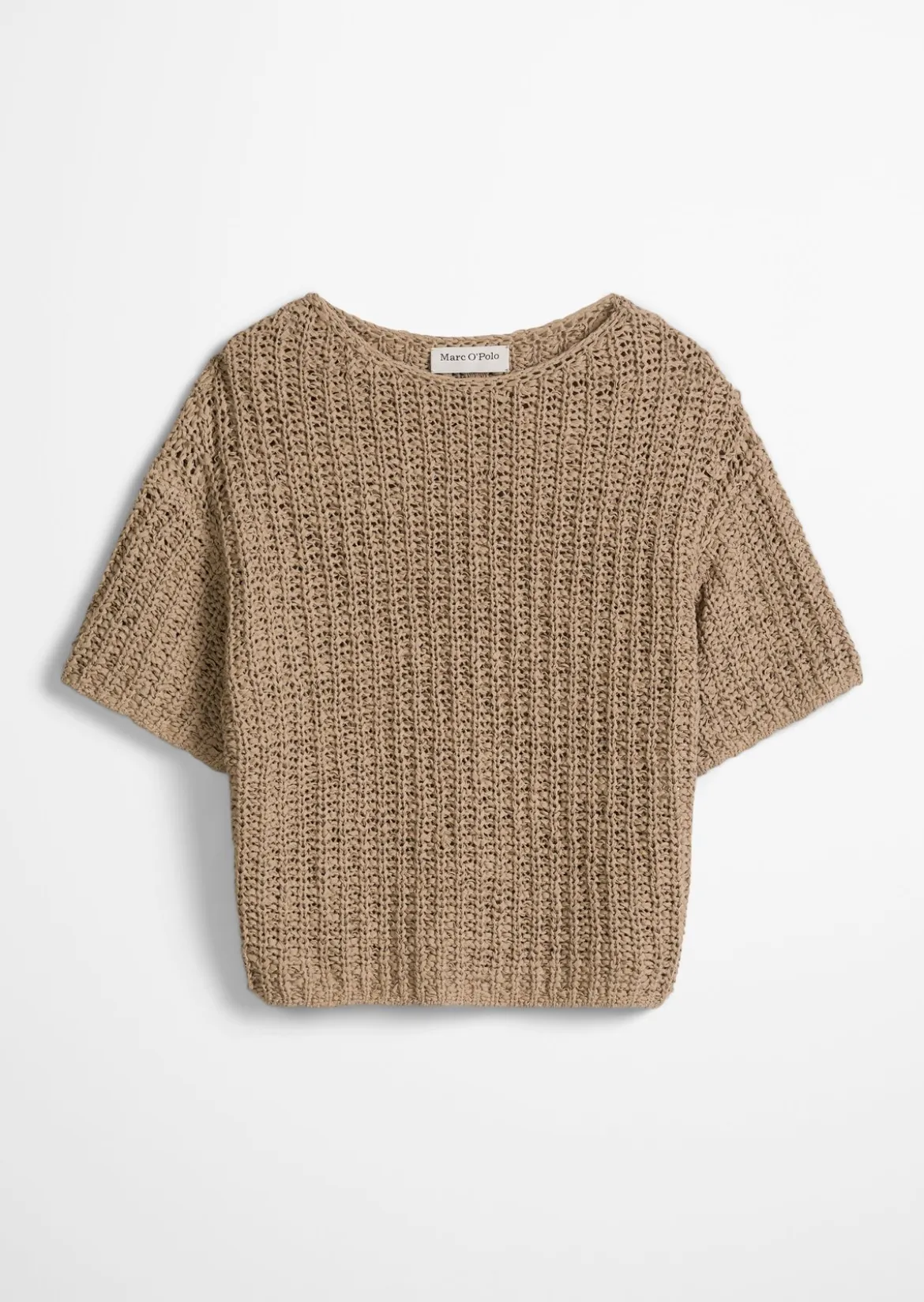 Kurzarm-Strickpullover boxy aus Bändchengarn