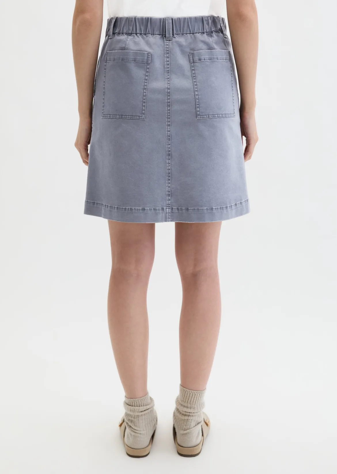 Kurzer Rock regular aus Brushed Cotton Twill