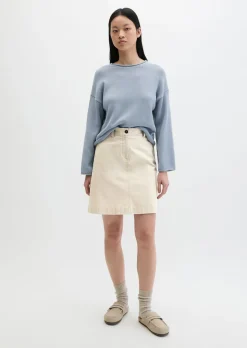Kurzer Rock regular aus Brushed Cotton Twill