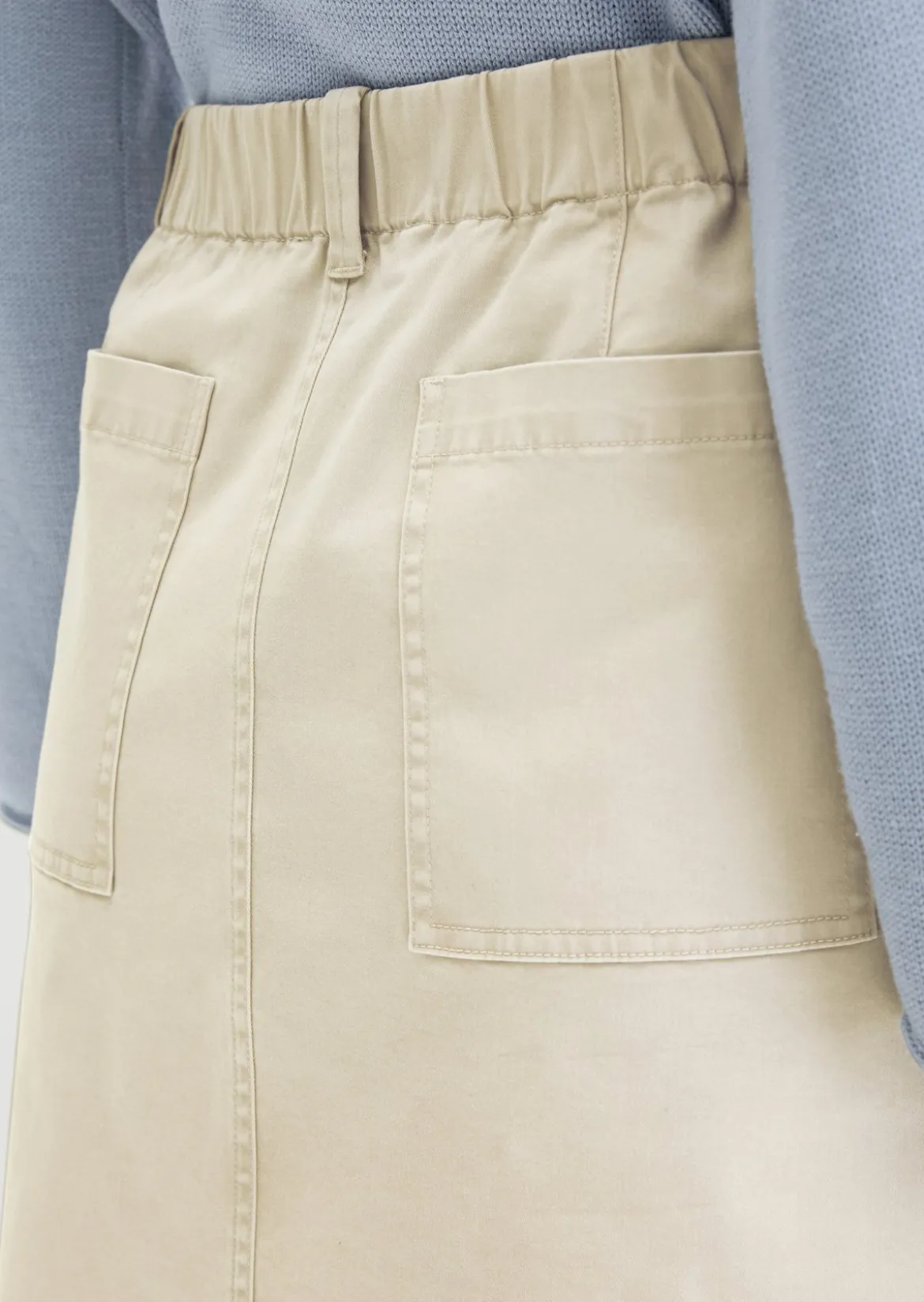 Kurzer Rock regular aus Brushed Cotton Twill