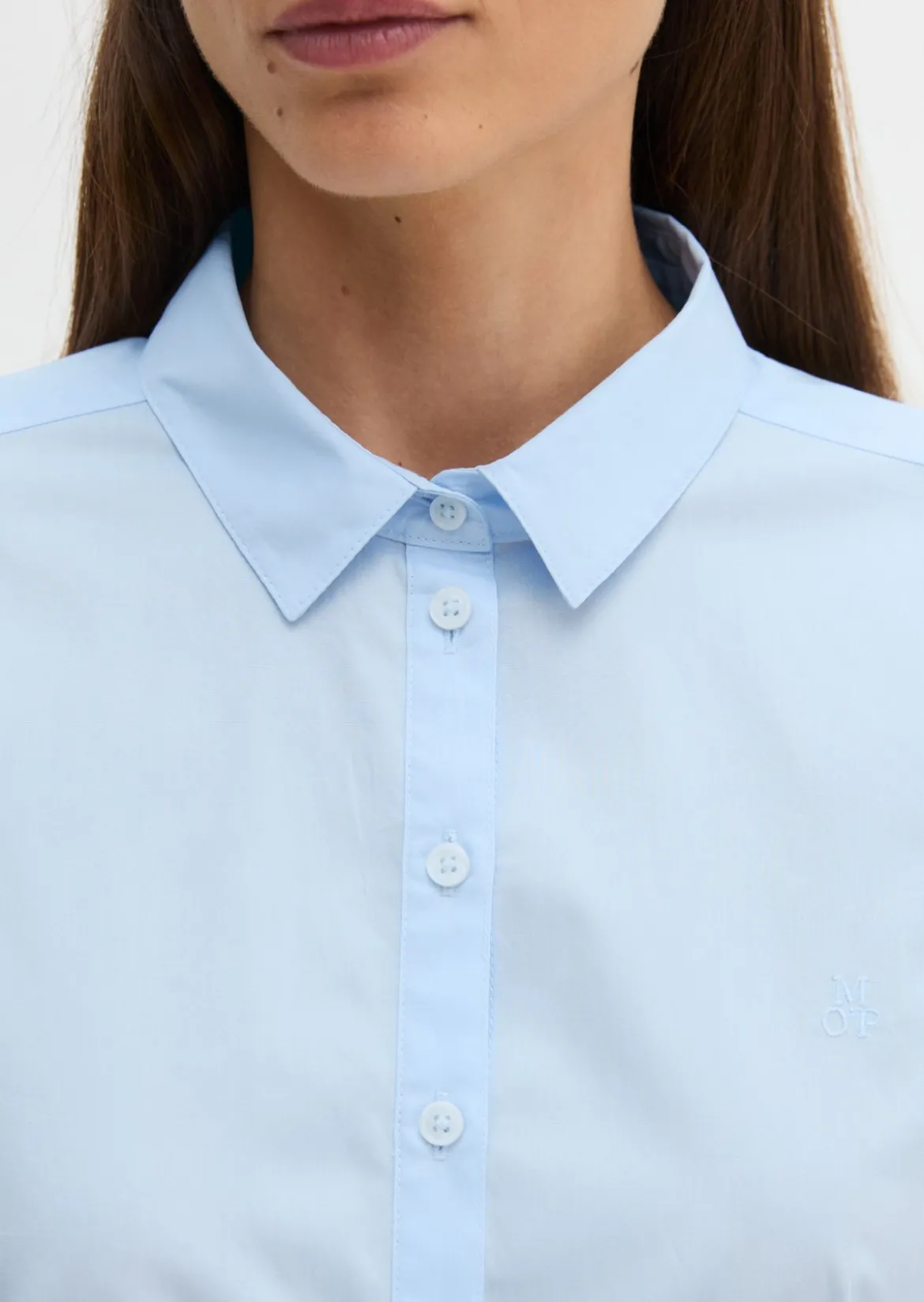Langarm-Bluse in Stretch-Popeline-Qualität