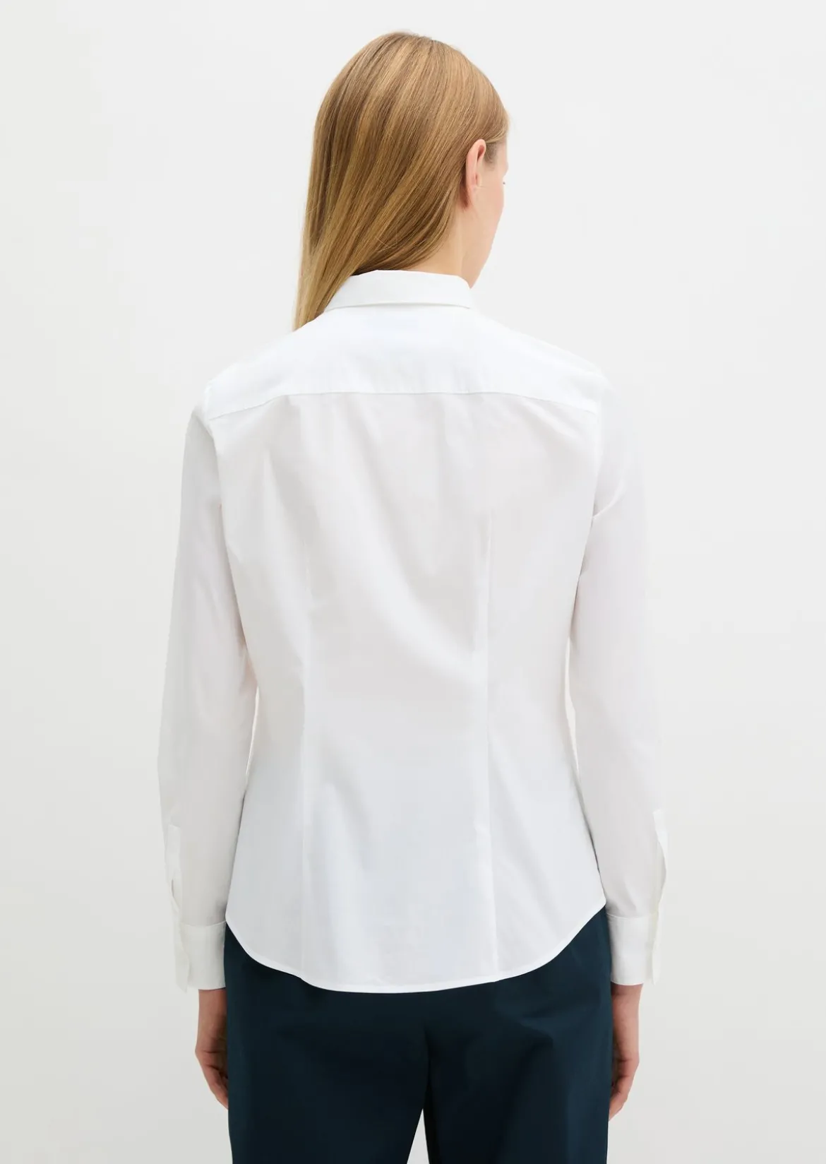 Langarm-Bluse in Stretch-Popeline-Qualität