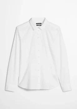 Langarm-Bluse in Stretch-Popeline-Qualität