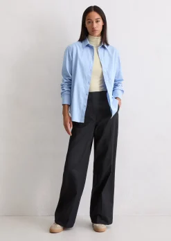 Langarm-Bluse regular aus Baumwoll-Premium-Popeline
