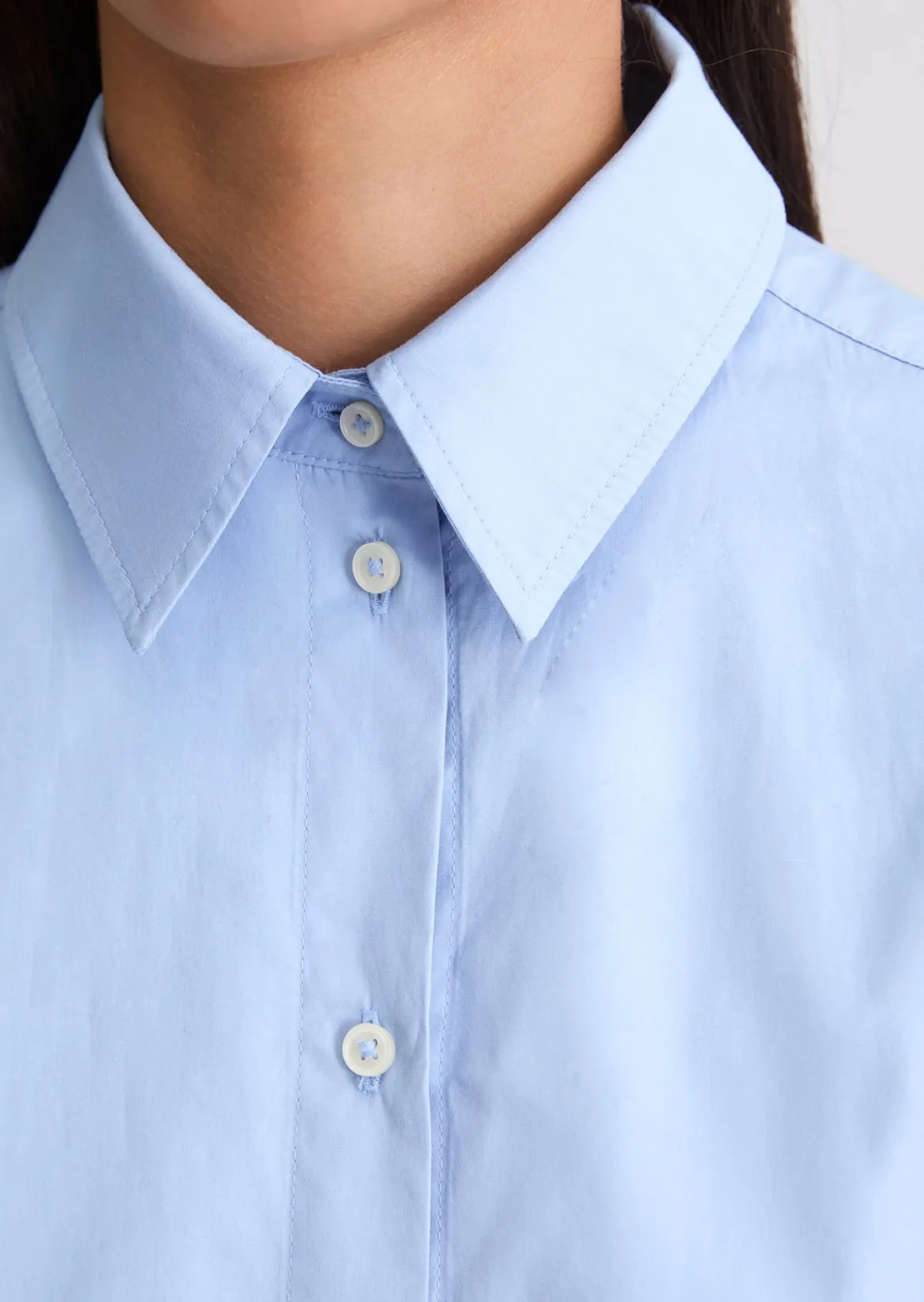 Langarm-Bluse regular aus Baumwoll-Premium-Popeline