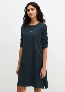 Langarm-Lounge-Kleid aus reiner Bio-Baumwolle