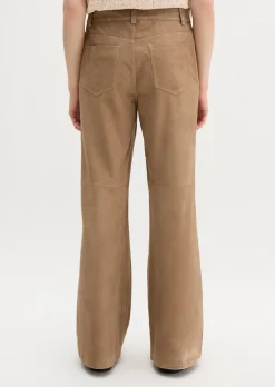 Lederhose wide aus weichem Ziegen-Veloursleder