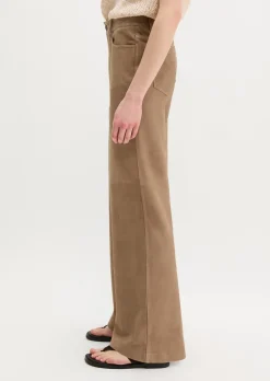 Lederhose wide aus weichem Ziegen-Veloursleder