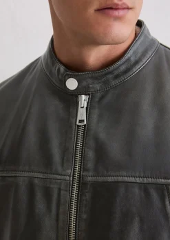 Lederjacke im Biker-Style regular aus edlem Lammleder