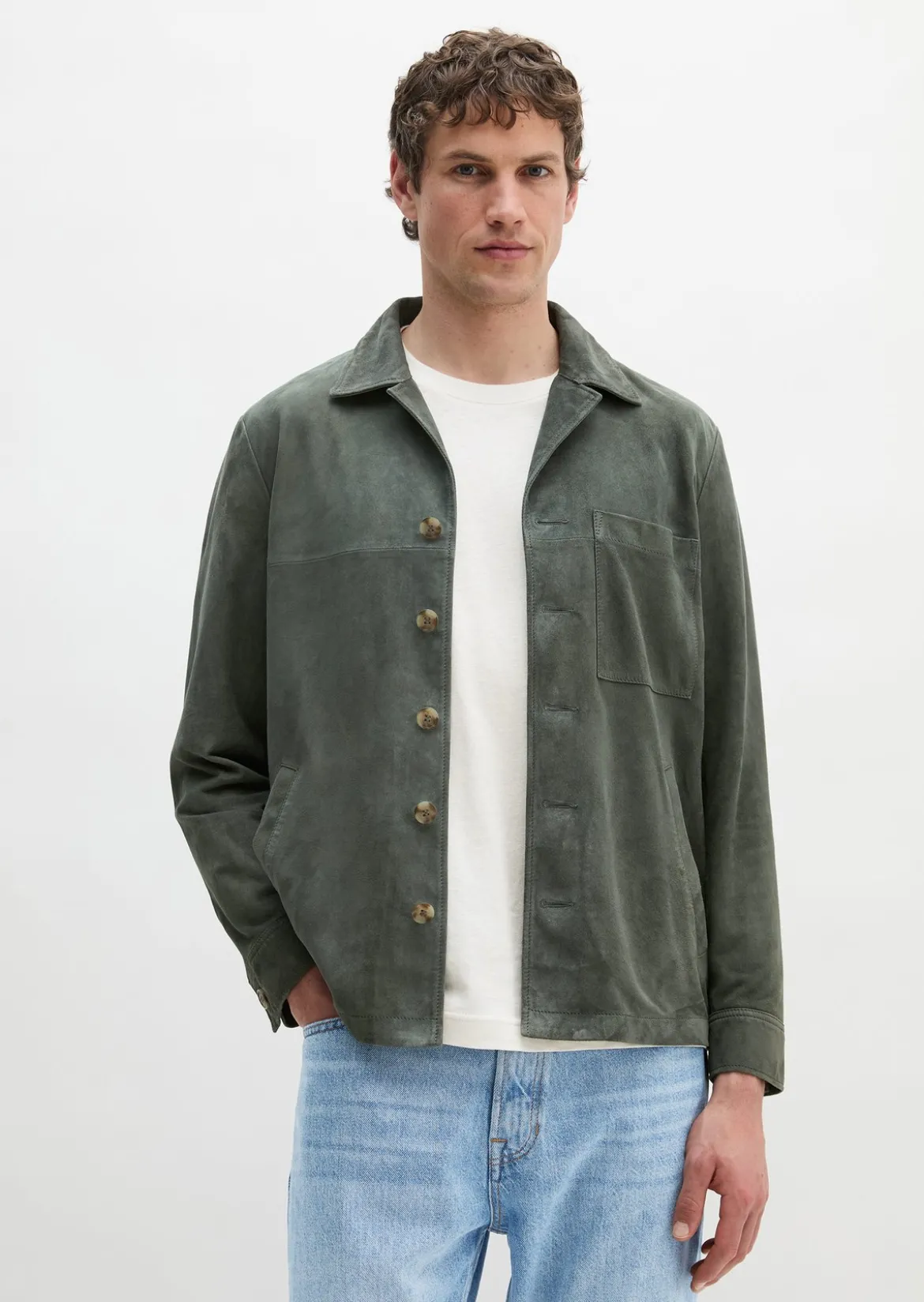 Lederjacke regular aus weichem Veloursleder
