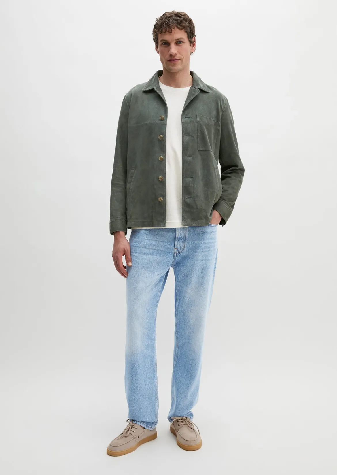 Lederjacke regular aus weichem Veloursleder