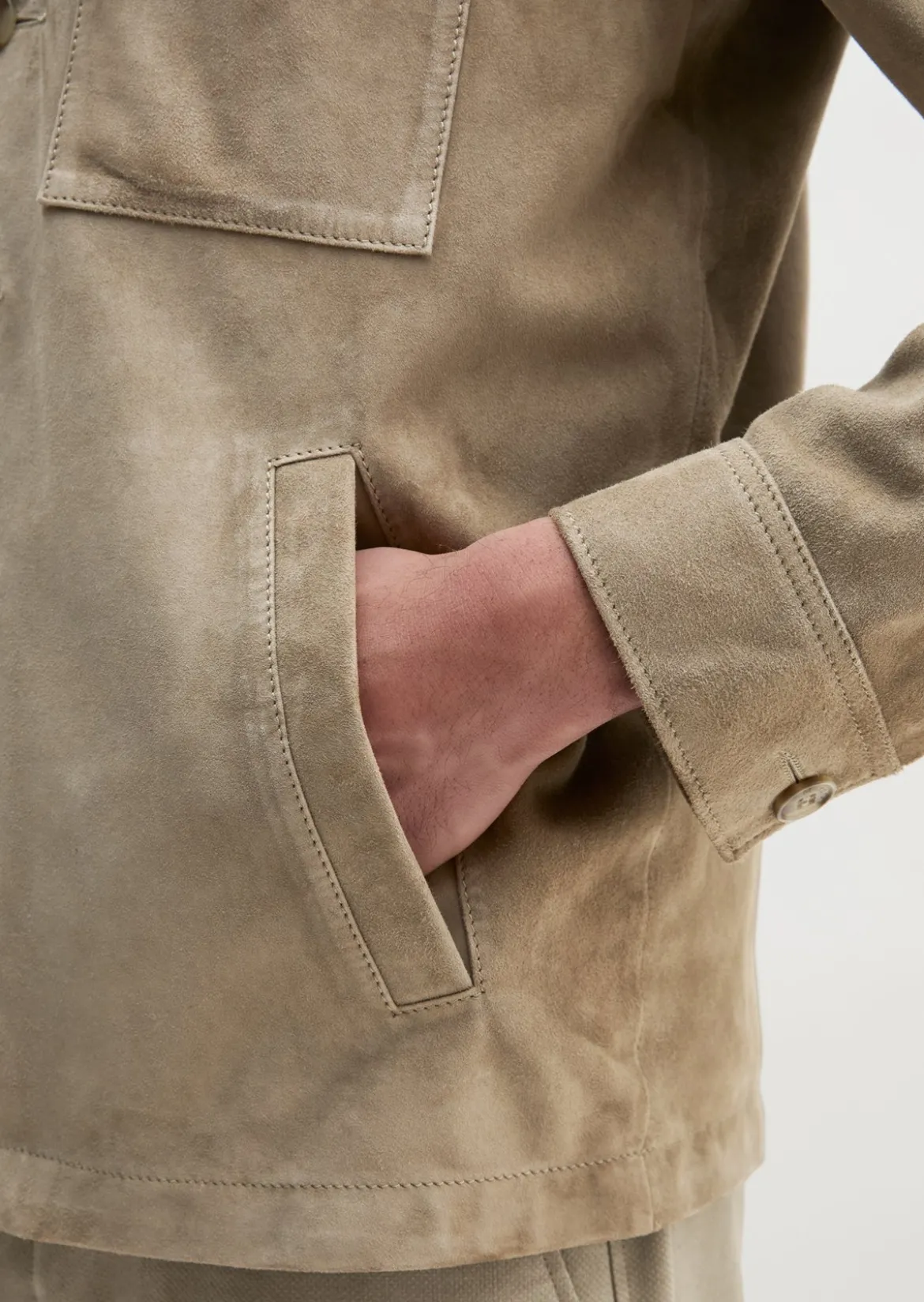 Lederjacke regular aus weichem Veloursleder