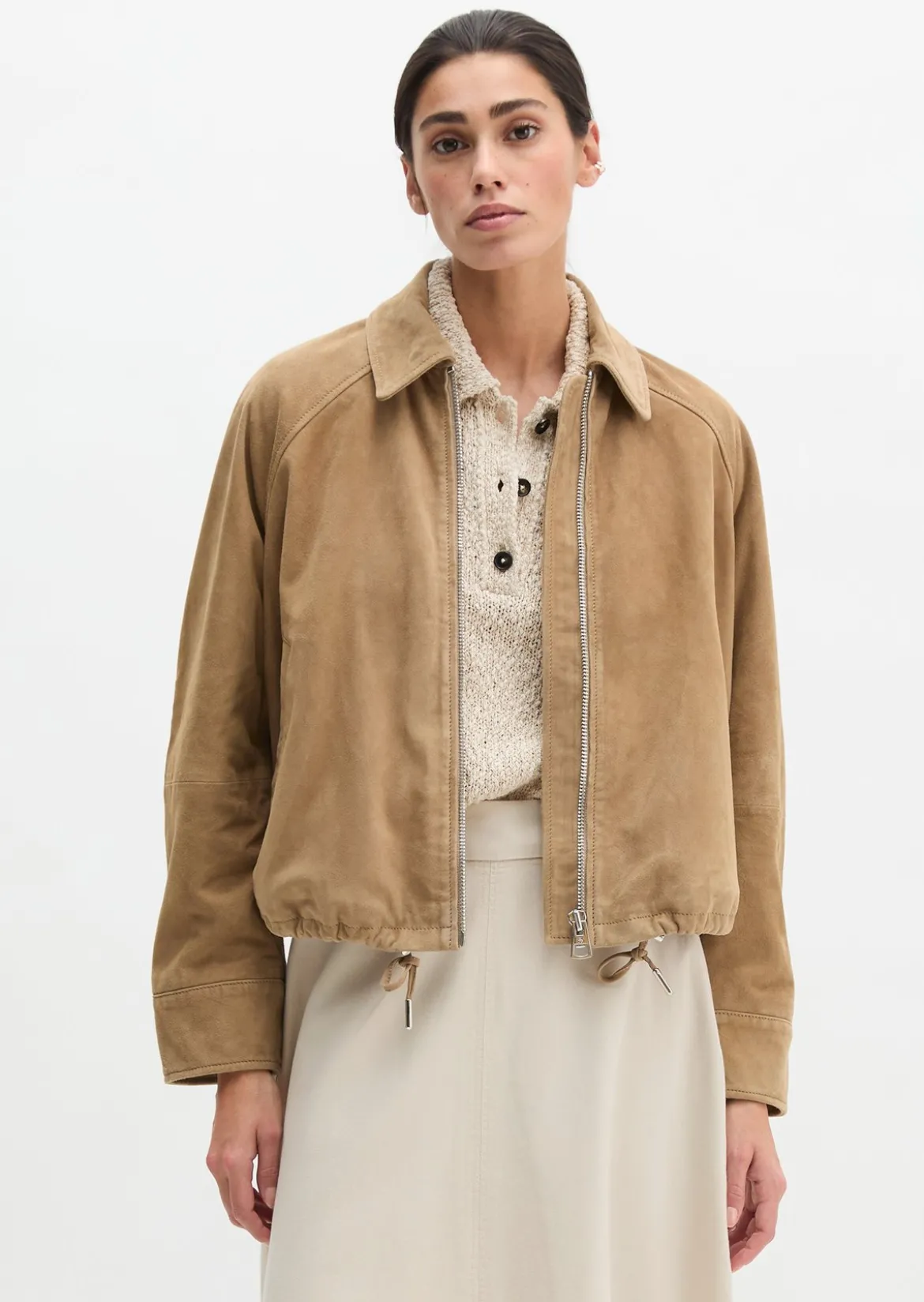 Lederjacke relaxed aus weichem Ziegen-Veloursleder