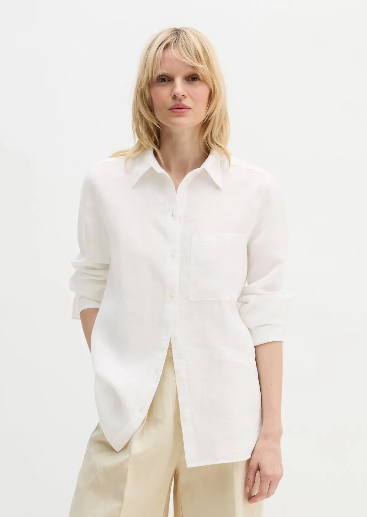Leinen-Bluse regular aus leichter Qualität