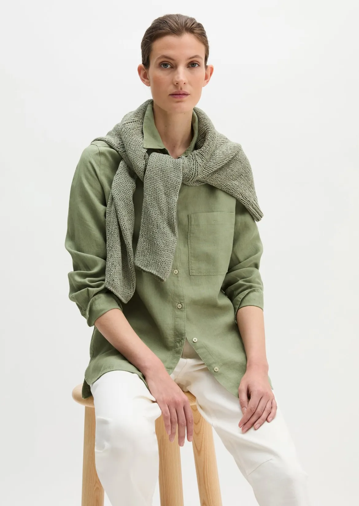 Leinen-Bluse regular aus leichter Qualität