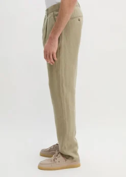 Leinenhose Model Osby Jogger pleats mit elastischem Bund