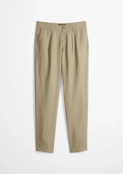 Leinenhose Model Osby Jogger pleats mit elastischem Bund