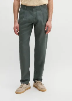 Leinenhose Model Osby Jogger pleats mit elastischem Bund
