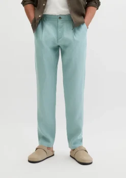 Leinenhose Model Osby Jogger pleats mit elastischem Bund