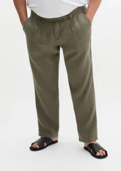 Leinenhose Model Osby Jogger pleats mit elastischem Bund
