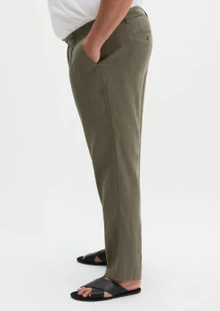 Leinenhose Model Osby Jogger pleats mit elastischem Bund